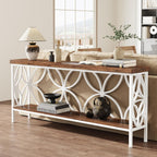 Tribesigns 70.9-Inch Narrow Sofa Table, Industrial Long Sofa Table Behind Couch, Entry Console Table with Storage for Entryway, Living Room, Foyer, Unique Design, Rustic Brown