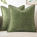 MIULEE Pack of 2 Couch Throw Pillow Covers 20x20 Inch Sage Green Farmhouse by MIULEE