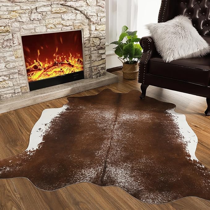AROGAN Western Decor Faux Fur Cowhide Rug, Middle Size Premium Animal Skin Cow - Image 3