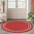 Nourison Home Nourison Essentials Brick Ivory 4' x Round Area Rug - Easy Clean, Non Shedding, Bed Room, Living Room, Dining Room, Kitchen (4' x Round)