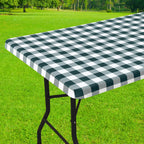 Smiry 36x36 Picnic Table Cloth, Flannel Backed Fitted Vinyl tablecloths