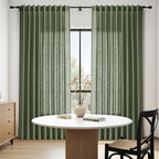 Nanspring 70 Inches Wide Olive Green Linen Curtains - Image 8