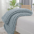 Bigacogo Chunky Knit Throw Blanket by Bigacogo