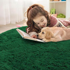 OLANLY Dark Green Round Rugs for Bedroom - Image 5