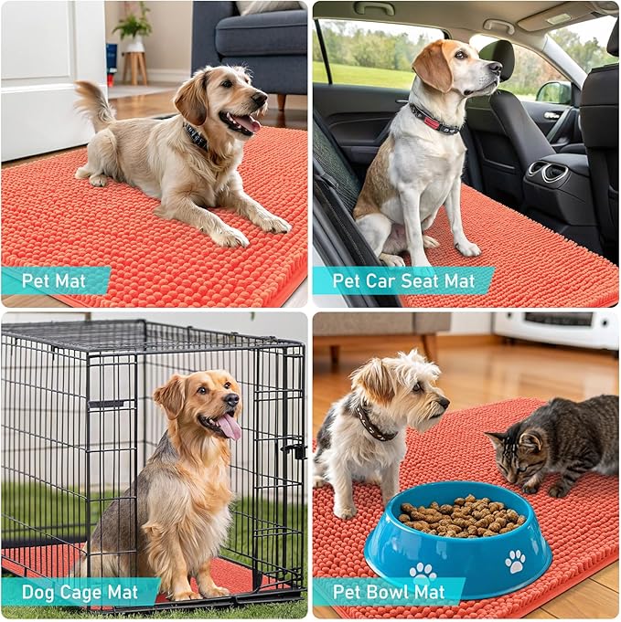OLANLY Dog Door Mat for Muddy Paws 59x32, Absorbs Moisture and Dirt, Absorbent - Image 7