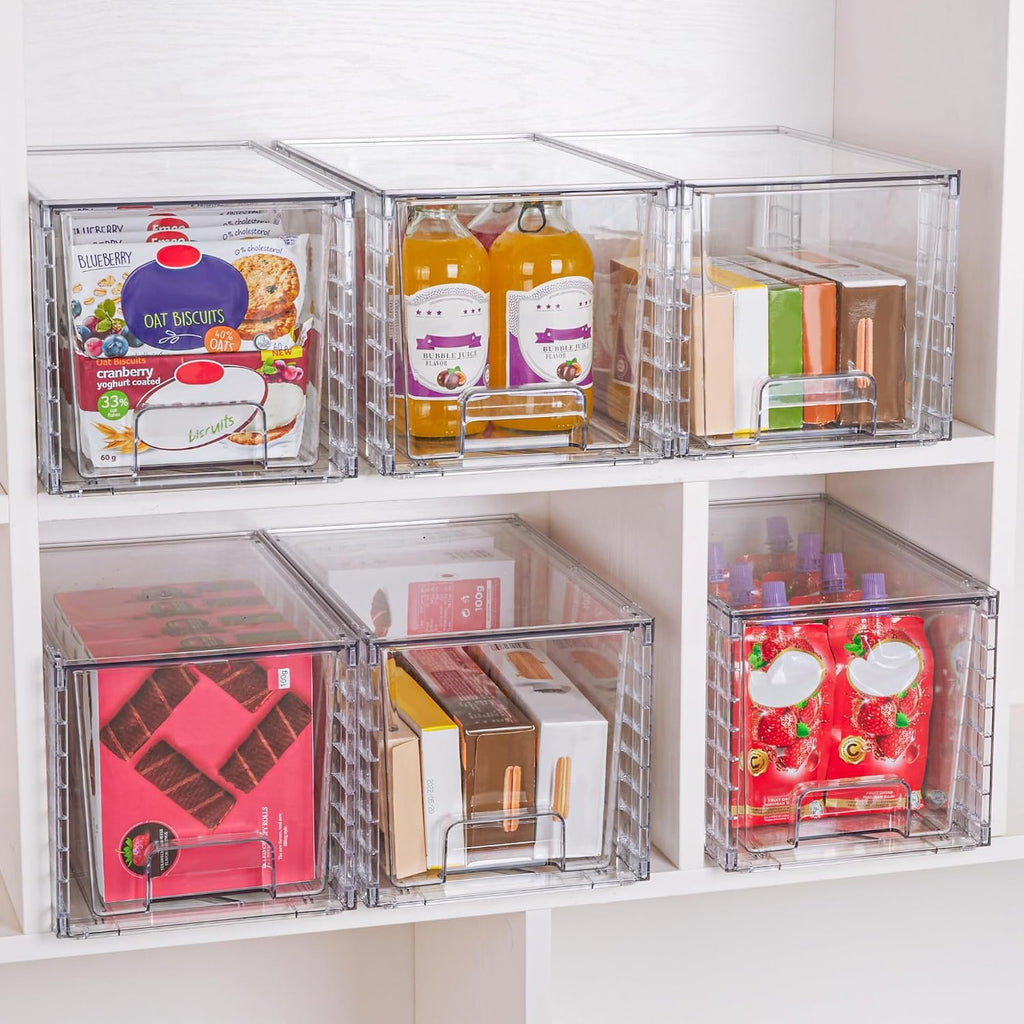 Vtopmart 2 Pack Large Stackable Storage Drawers, Clear