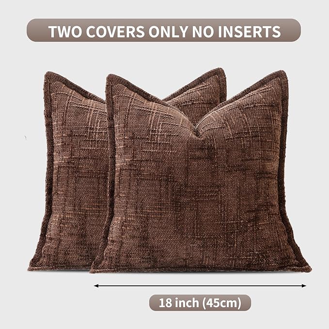 HPUK Fall Chenille Soft Throw Pillow Covers 18x18 Set of 2, Accent Cushion - Image 5