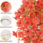 Artificial Fall Flowers for Outdoors UV Resistant Fake Mums Orange Decor