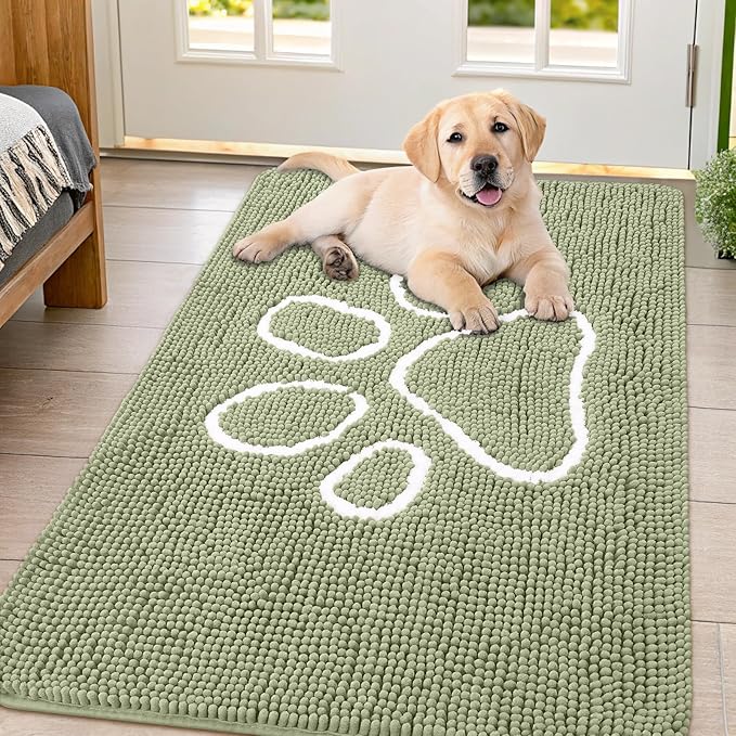 Smiry Dog Door Mat for Muddy Paws, Absorbent Dirt Trapper Non Slip Quick Dry by Smiry