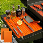 2 Pack Caketime Silicone Grill Mats for Baking Cooking Kitchen Heat Resistant Waterproof Electric Fryer Patio Park Garden Outside Summer Must Have Useful Gadgets Brother BBQ Gifts(Black)