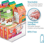 iDesign Stackable Storage Bin with Handles, Clear
