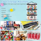 6 Pack Large Clear Toy Storage Bag with Name Tag, Waterproof PVC Toy Organizer Bags with Zipper & Manual Pocket, Toy Storage Organizer for Lego Bricks, Building Blocks, Board Games, Puzzles, Kid Books