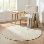 Hausattire Hand Woven Jute Braided Rug, 4’ Round – Off White, Reversible Boho - Image 7