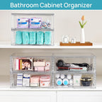 Vtopmart 2 Pack Large Clear Stackable Plastic Storage Drawers for Closet