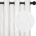 Deconovo Blackout Grommet Silver Pattern Printed Curtains, Pure White, 52W x 72L by Deconovo