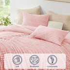 EXQ Home Fluffy Comforter Set Twin Size,2 Pieces Bed Set,Light Pink