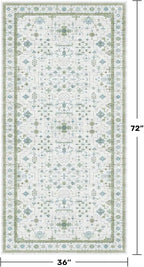 Hazo Haus Blue and Green Washable Rugs 3x6 - Image 2