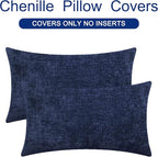 CaliTime Throw Pillow Covers Decorative 12 X 20 Inches Pack of 2 Cozy Chenille - Image 6