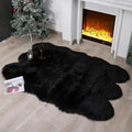 linmopm Faux Fur Rug Sheepskin Shag Fluffy Fuzzy Black 4x6 ft Rugs by Limopmfauxfurproducts