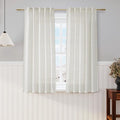 Nanspring Cream Cafe Curtains 54 Inch Length Set 2 Panel Back Tab Pocket Semi by Nanspring
