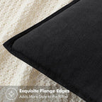 MIULEE Decorative Linen Pillow Covers 18x18 Inch Black ​Boho Farmhouse​ - Image 2