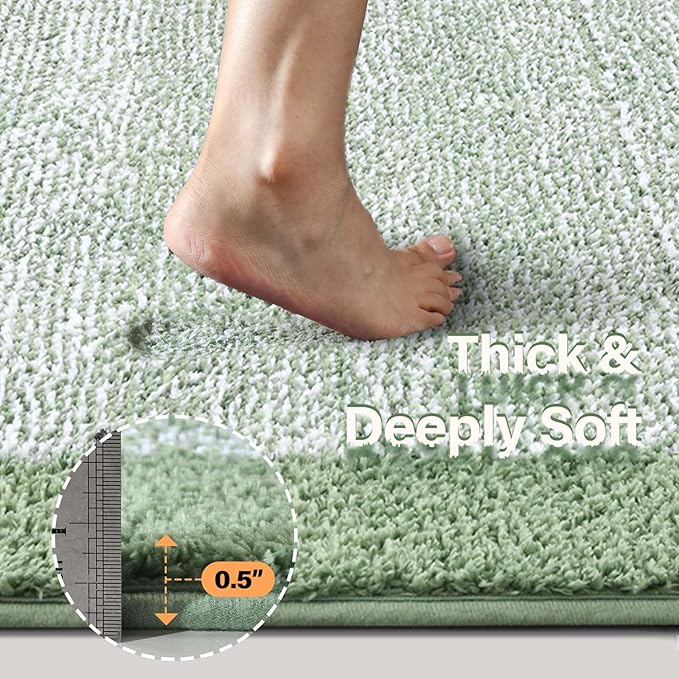 48x24 Long Bathroom Rugs Washable Non Slip, Soft Absorbent Quick Dry Mats - Image 4