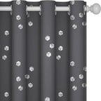 Deconovo Designer Series Silver Cubic Print Blackout Curtains by Deconovo