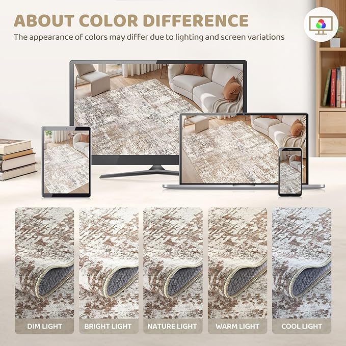 UERMEI 4x6 Area Rug Living Room Rugs - Image 4