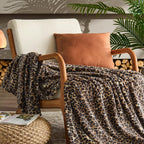 BEDELITE Fleece Blanket Soft Plush Throw for Couch Brown Leopard 50"x60"