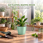Plant Pots Indoor with Drainage, 5 Pack Multi-Size Planters Set, Aqua
