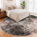 IOHOUZE Abstract Round Area Rug 8 Ft Washable Circle Rugs Large Round Rug Non - Image 7