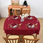 Burgundy Oval Tablecloth, 60 x 102 Inch, Stain and Wrinkle Resistant Machine Washable Polyester Table Cloth, Fabric Table Cover for Dining Buffet Party and Outdoor Use