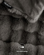 Ultra Soft Cozy Faux Fur Throw Blanket, Fuzzy Plush Thick Bubble Blanket - Image 8