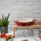 STAUB Ceramic Oval Baking Dish Set, 2-piece, Cherry