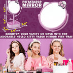 Get Trend Hello Kitty Sanrio Mirror with Jewelry Stand for Girls, Teens, Kawaii Makeup Mirror, Jewelry Holder, Bracelet Holder, Gifts for Girls (Pink Hello Kitty)