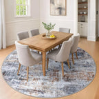 IOHOUZE Abstract Round Area Rug 8 Ft Washable Circle Rugs Large Round Rug Non - Image 2