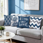 Hexagram Geometric Blue Pillow Covers 20x20 Set of 4, Decorative Outdoor Boho - Image 6