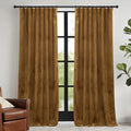 RYB HOME Gold Brown Velvet Curtains, Light Blocking, Energy Saving, Vintage by RYBHOME