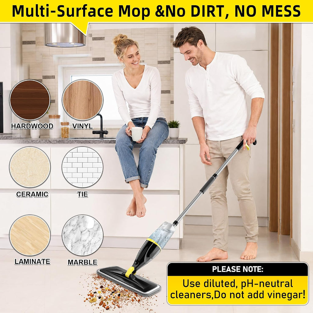 Hardwood Floor Mops for Floors Cleaning: Spray Mops Wet Dust Mop Refillable