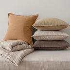 MIULEE Neutral Brown Linen Pillow Covers Pack of 4 Decorative Natural Fall - Image 7