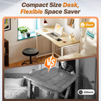 Huuger Folding Desk for Small Spaces, 39.4 Inch Foldable Computer Table