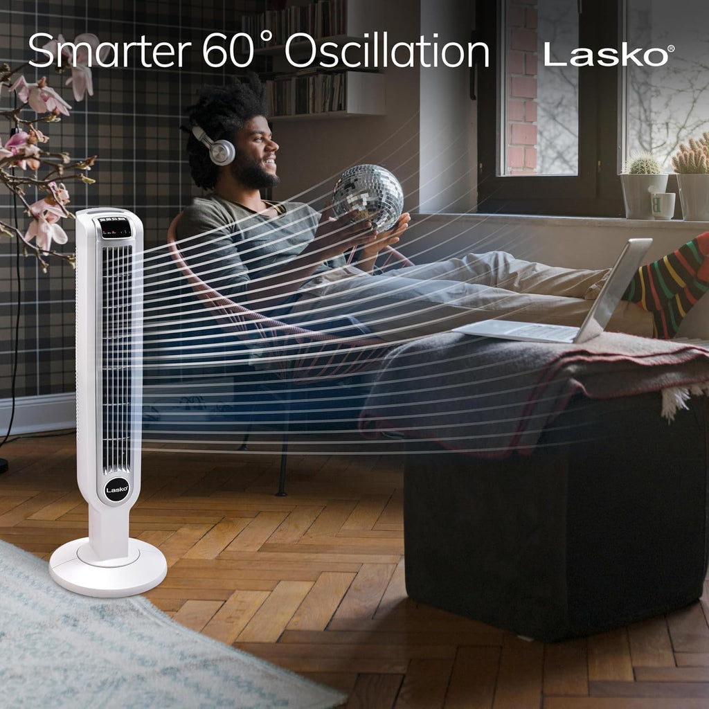 Lasko Oscillating Tower Fan with Remote Control - 36" - 2510 - White