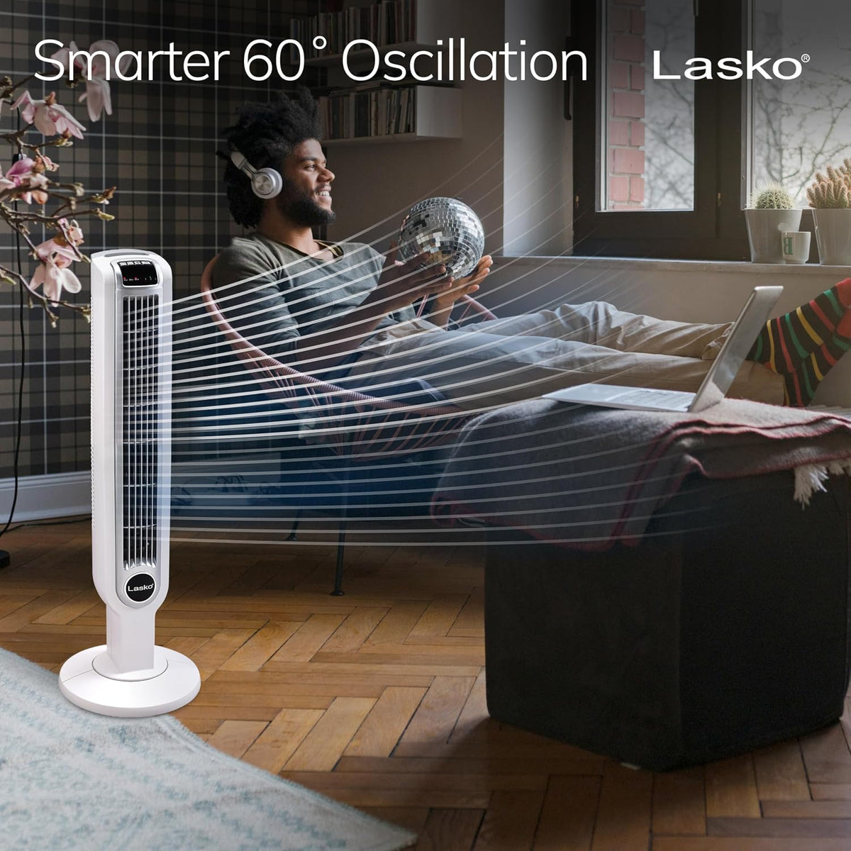 Lasko Oscillating Tower Fan with Remote Control - 36" - 2510 - White
