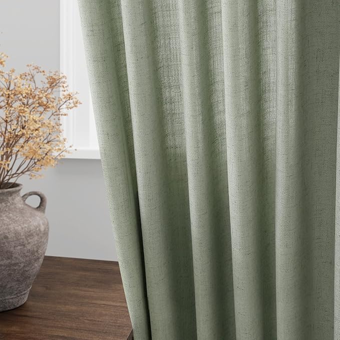 Nanspring Desert Sage Linen Curtains 72 Inch Length - Image 4