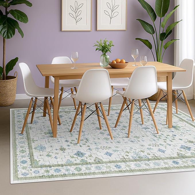 Hazo Haus Cream Oushak 6x9 Bedroom Rug - Image 3