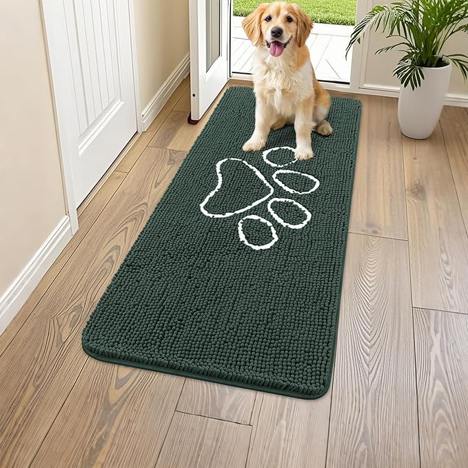 Smiry Dog Door Mat for Muddy Paws, Absorbent Dirt Trapper Non Slip Quick Dry by Smiry