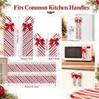 Tingjoo 6 Pcs Christmas Candy Cane Refrigerator Handle Covers Cabinet