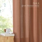 NICETOWN Caramel Short Linen Curtains - Image 2