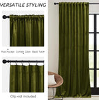 RYB HOME Green Velvet Curtains 72 inches - Image 3