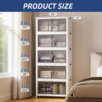 SAILUN 580Qt Stackable Storage Bins,Storage Cabinet Drawer with a Lid,White